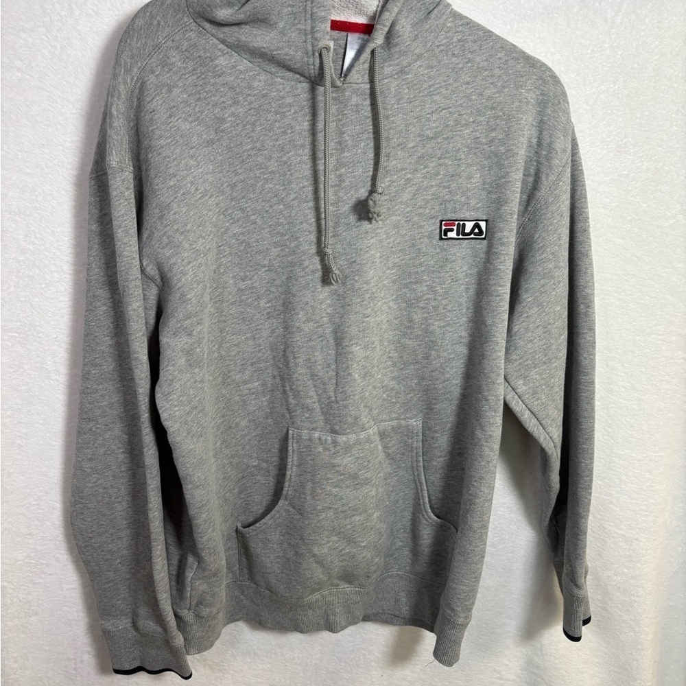Fila Vintage Heather Gray Hoodie Unisex size Medium